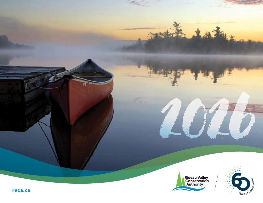 Cover of 2026 calendar featuring canoe on a misty lake