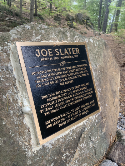 New plaque honours Joe Slater, caretaker of Meisel Woods